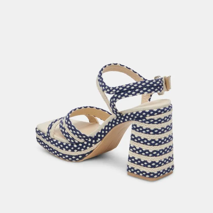 Heels Women Dolce Vita Arnela Heels Navy Multi Woven