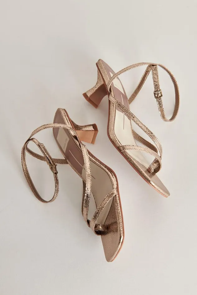 Heels Women Dolce Vita Baylor Heels Dark Gold Crackled Stella