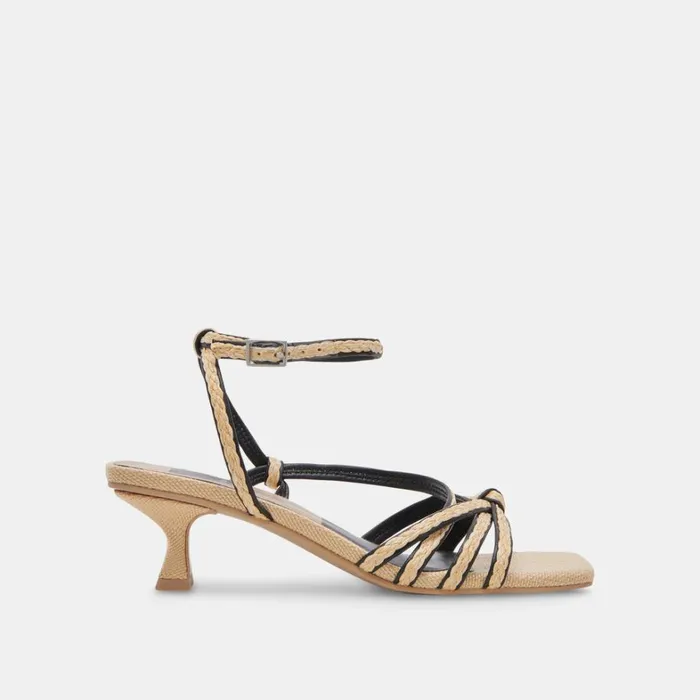 Heels Women Dolce Vita Bev Braid Heels Black Natural Jute