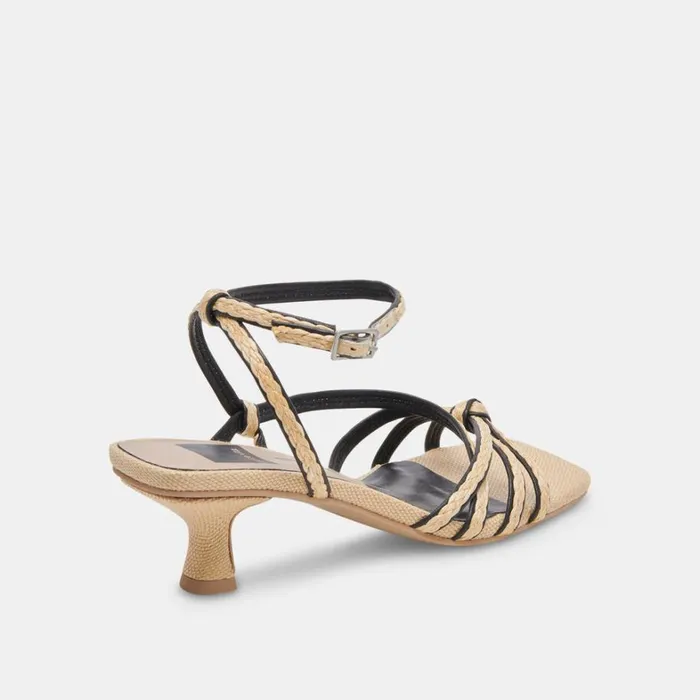 Heels Women Dolce Vita Bev Braid Heels Black Natural Jute