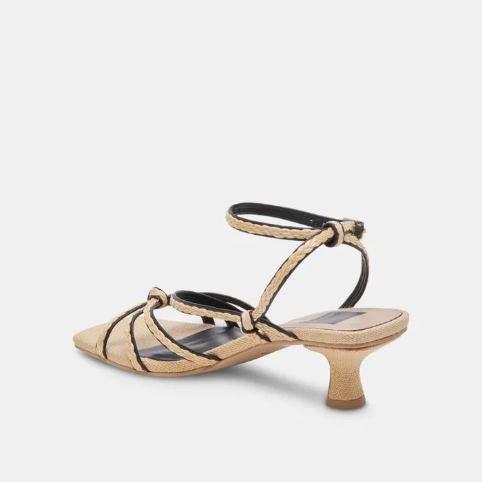 Heels Women Dolce Vita Bev Braid Heels Black Natural Jute
