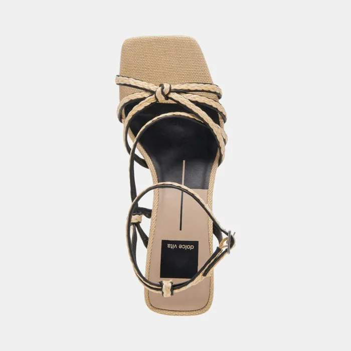 Heels Women Dolce Vita Bev Braid Heels Black Natural Jute