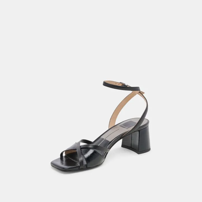 Heels Women Dolce Vita Blakly Heels Midnight Crinkle Patent