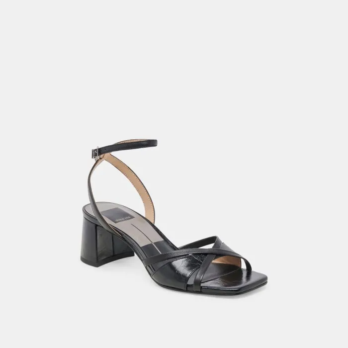 Heels Women Dolce Vita Blakly Heels Midnight Crinkle Patent