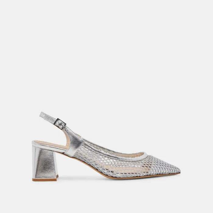 Heels Women Dolce Vita Blondi Heels Silver Mesh