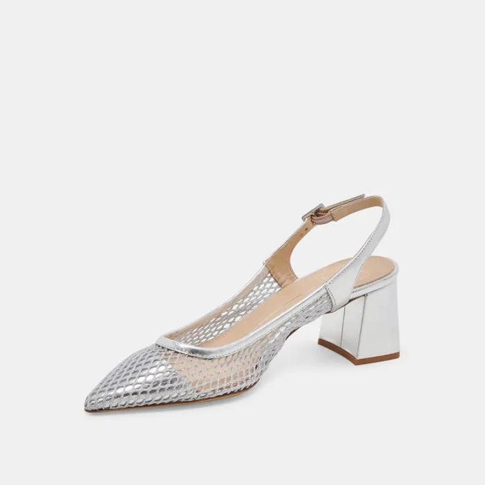 Heels Women Dolce Vita Blondi Heels Silver Mesh