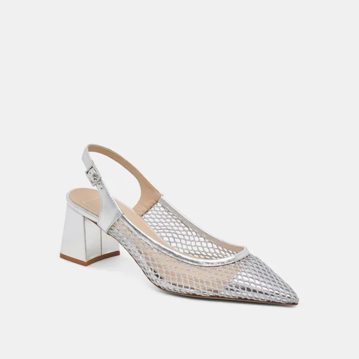 Heels Women Dolce Vita Blondi Heels Silver Mesh
