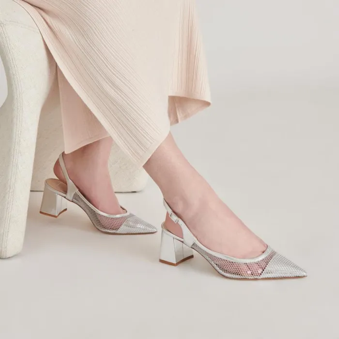 Heels Women Dolce Vita Blondi Heels Silver Mesh