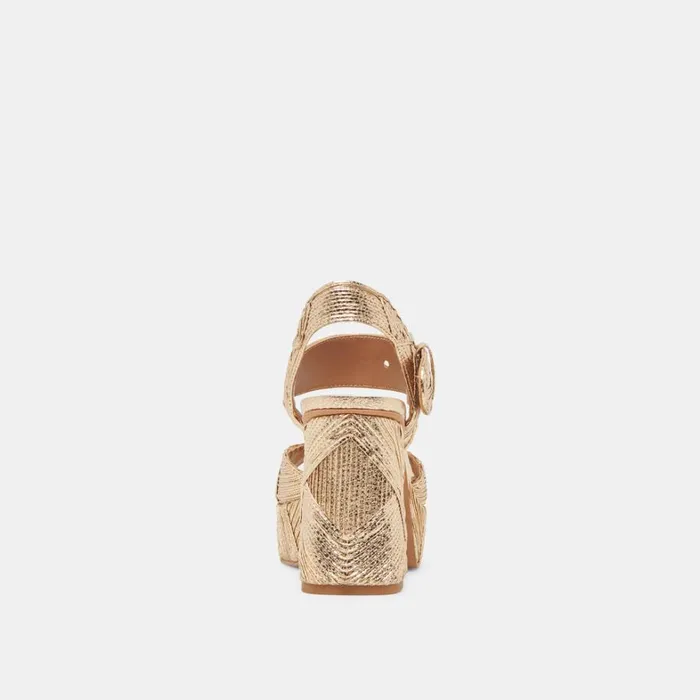 Heels Women Dolce Vita Bobby Deco Heels Gold Woven Stella