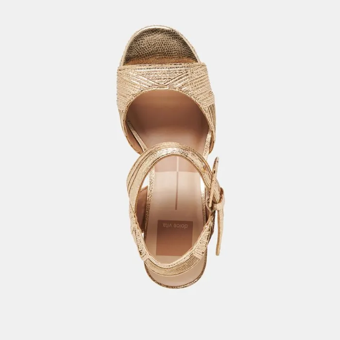 Heels Women Dolce Vita Bobby Deco Heels Gold Woven Stella