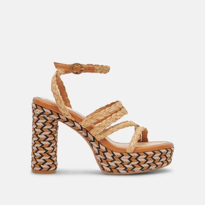 Heels Women Dolce Vita Catina Heels Tan Raffia