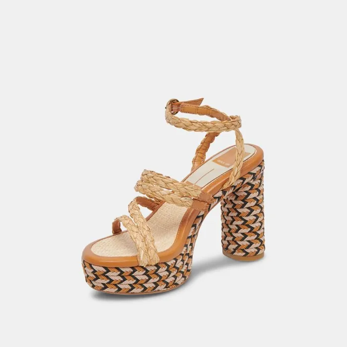 Heels Women Dolce Vita Catina Heels Tan Raffia