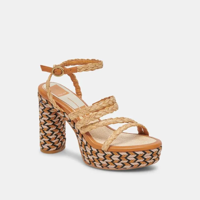 Heels Women Dolce Vita Catina Heels Tan Raffia