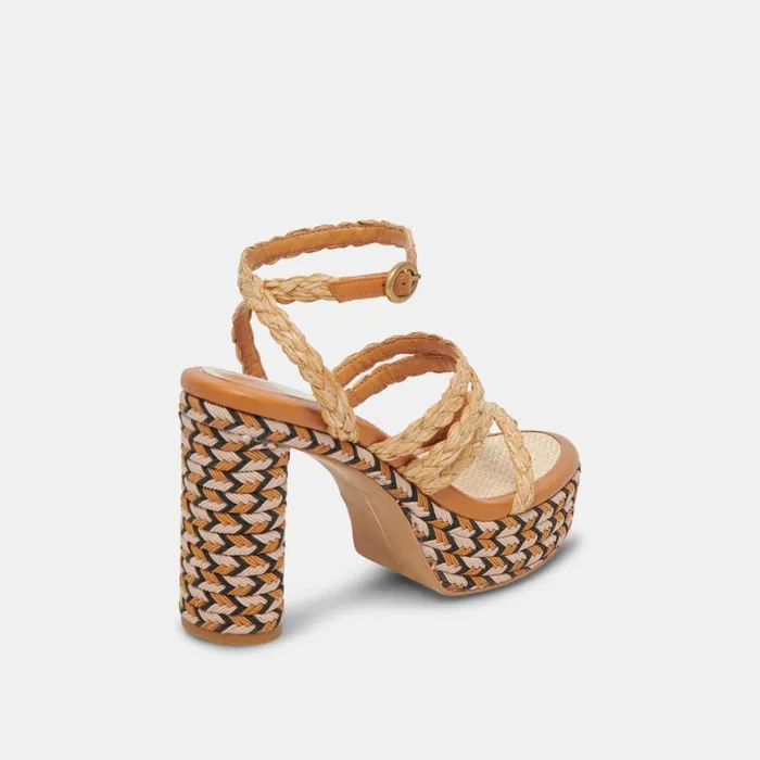 Heels Women Dolce Vita Catina Heels Tan Raffia