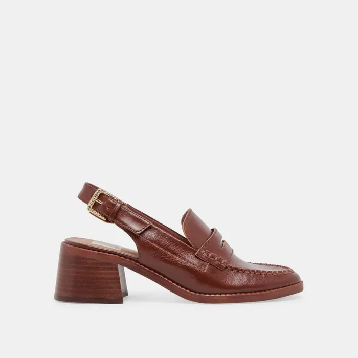 Heels Women Dolce Vita Hardi Heels Brown Crinkle Patent