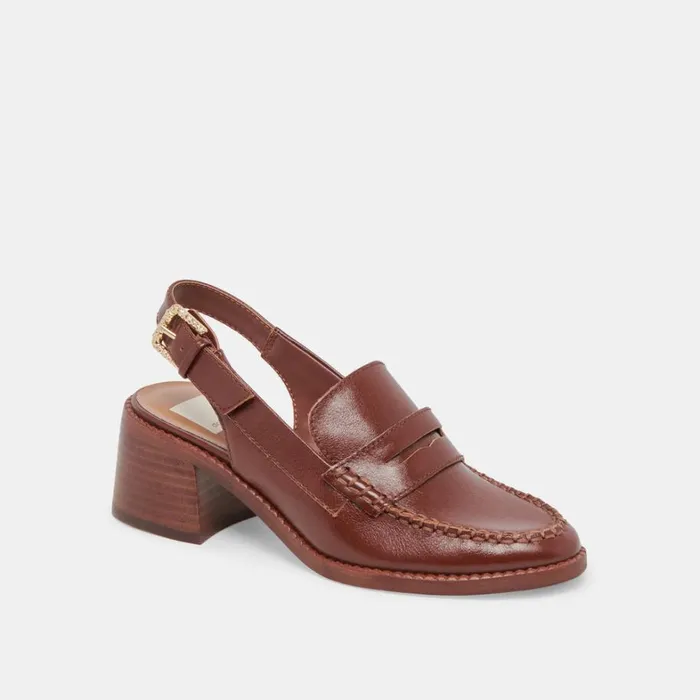 Heels Women Dolce Vita Hardi Heels Brown Crinkle Patent