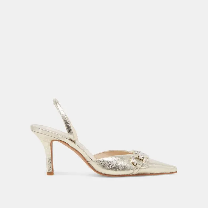 Heels Women Dolce Vita Haylee Heels Platinum Distressed Leather