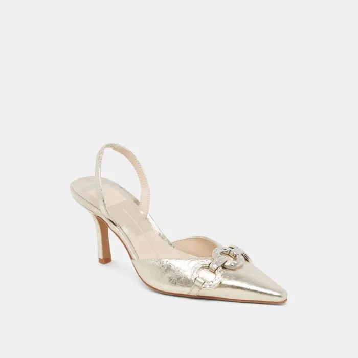 Heels Women Dolce Vita Haylee Heels Platinum Distressed Leather