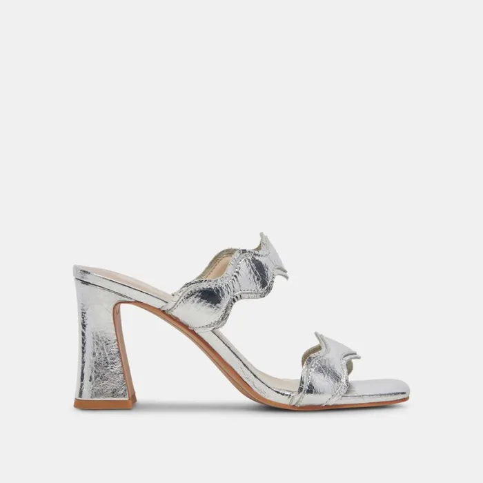 Heels Women Dolce Vita Ilva Heels Silver Distressed Leather