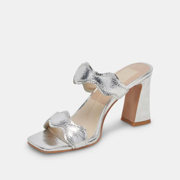 Heels Women Dolce Vita Ilva Heels Silver Distressed Leather