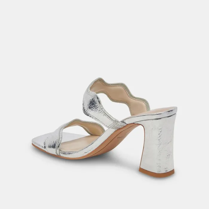Heels Women Dolce Vita Ilva Heels Silver Distressed Leather