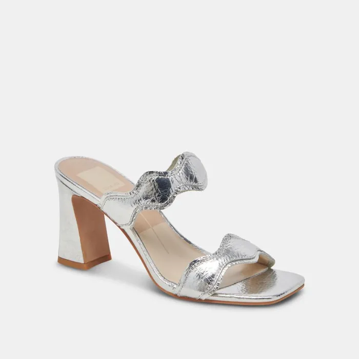 Heels Women Dolce Vita Ilva Heels Silver Distressed Leather