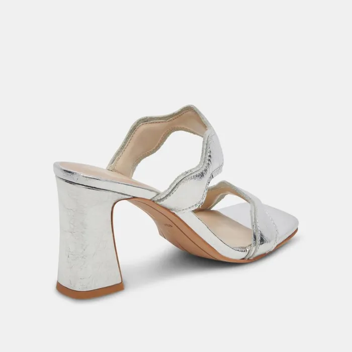 Heels Women Dolce Vita Ilva Heels Silver Distressed Leather