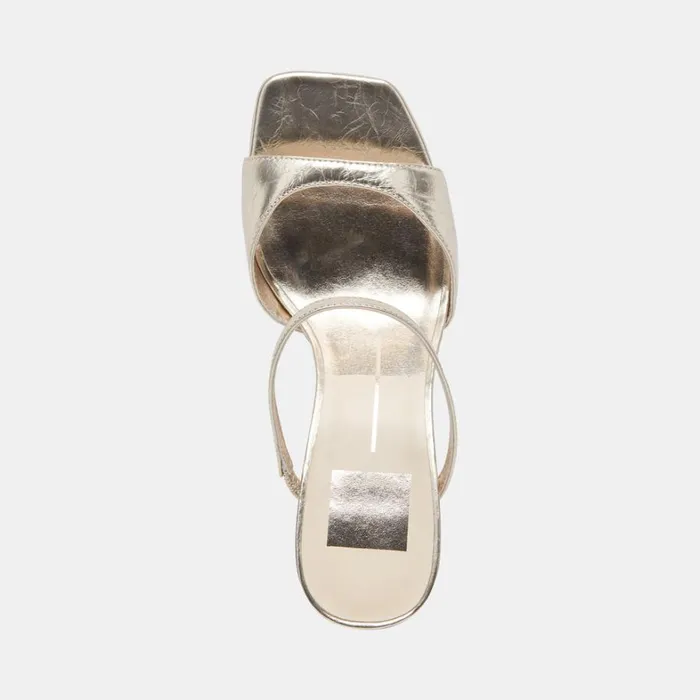Heels Women Dolce Vita Jemmy Heels Light Gold Crinkle Patent