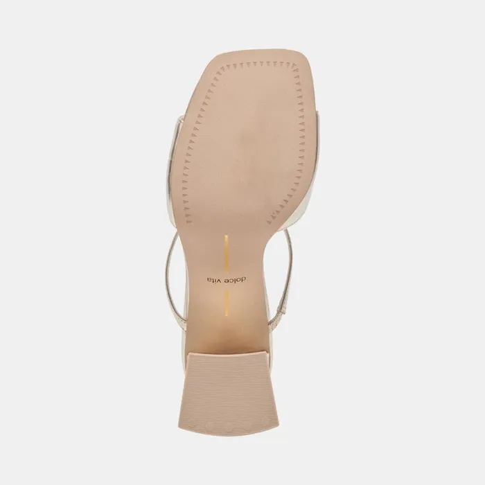 Heels Women Dolce Vita Jemmy Heels Light Gold Crinkle Patent