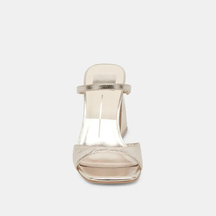 Heels Women Dolce Vita Jemmy Heels Light Gold Crinkle Patent