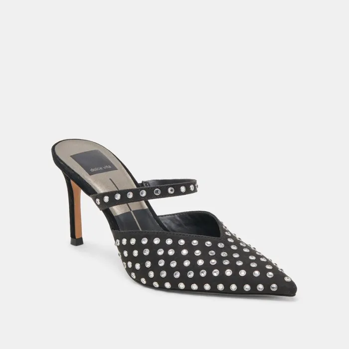 Heels Women Dolce Vita Kanika Crystal Stud Heels Black Crystal