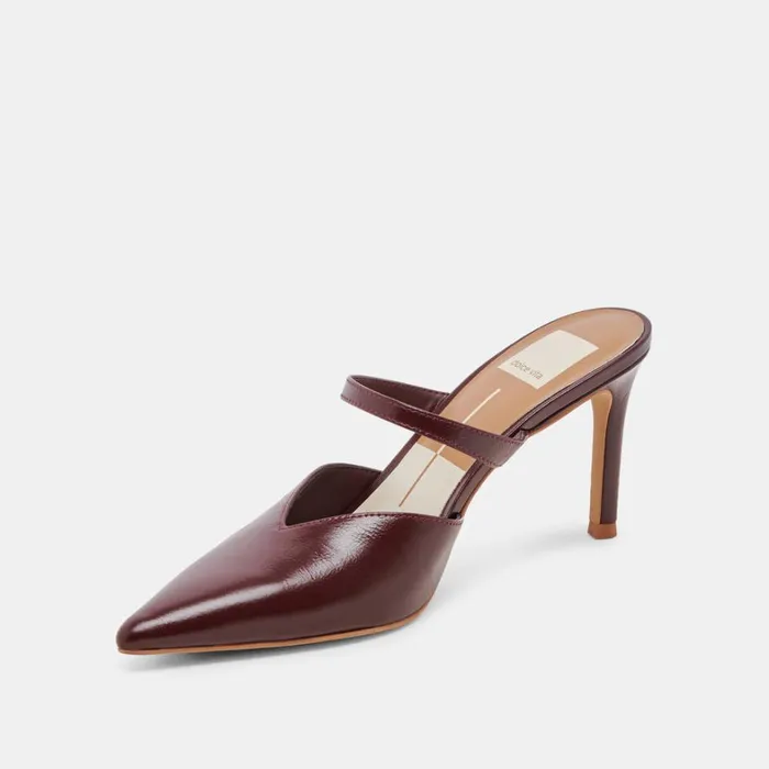 Heels Women Dolce Vita Kanika Heels Burgundy Crinkle Patent