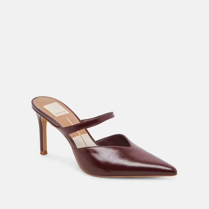 Heels Women Dolce Vita Kanika Heels Burgundy Crinkle Patent