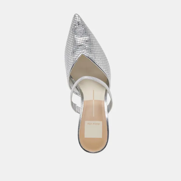 Heels Women Dolce Vita Kanika Mesh Heels Silver Metallic Mesh