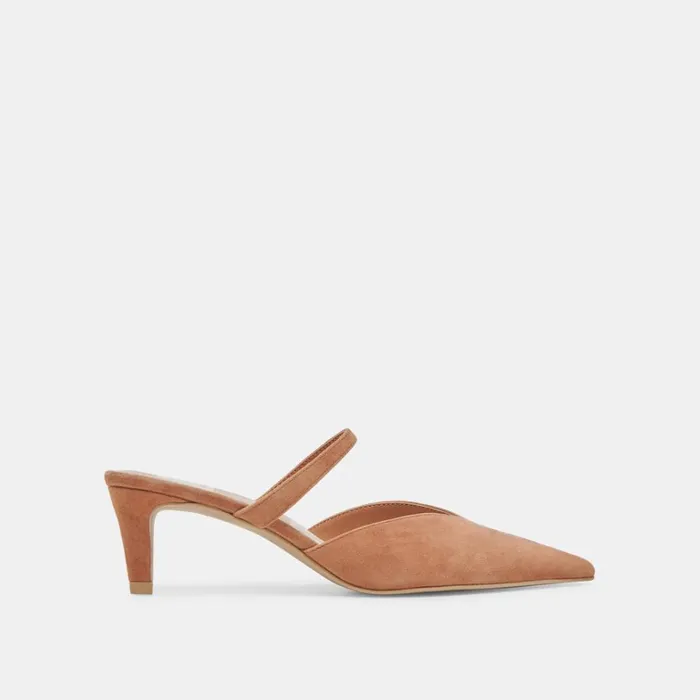 Heels Women Dolce Vita Kanika Mid Heels Brown Suede