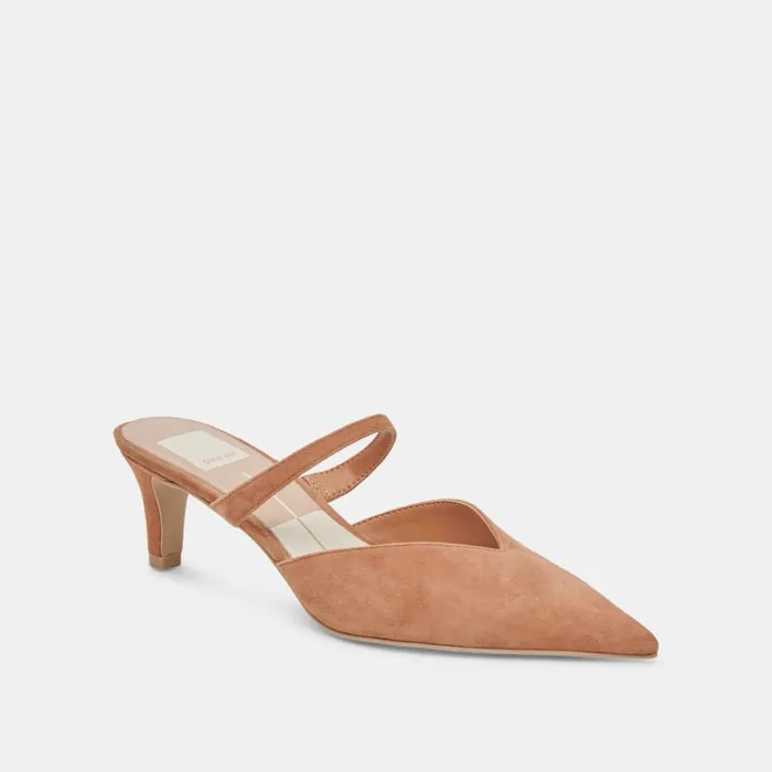 Heels Women Dolce Vita Kanika Mid Heels Brown Suede