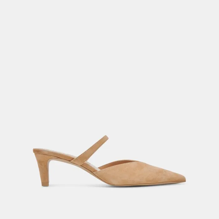 Heels Women Dolce Vita Kanika Mid Heels Tan Suede