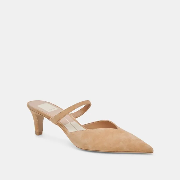 Heels Women Dolce Vita Kanika Mid Heels Tan Suede