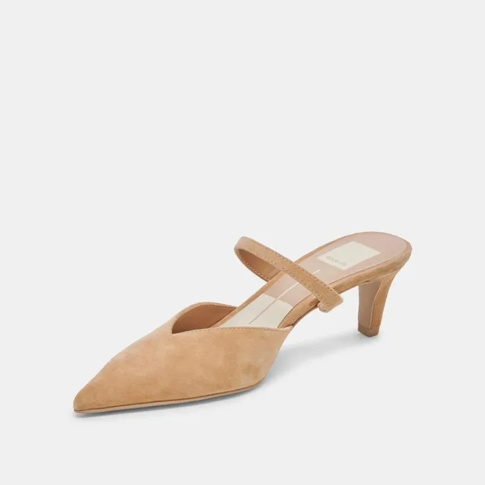 Heels Women Dolce Vita Kanika Mid Heels Tan Suede