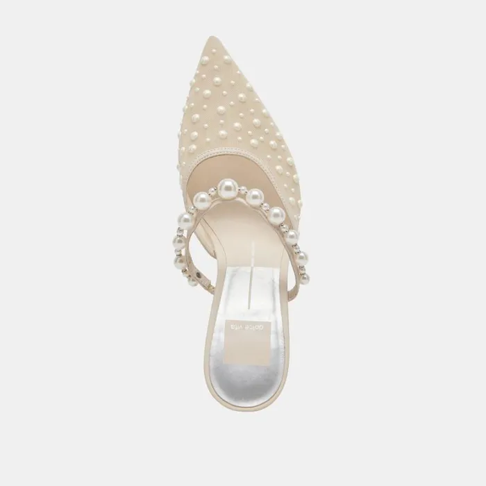 Heels Women Dolce Vita Katik Pearl Heels Ivory Mesh