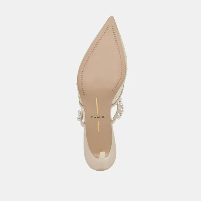 Heels Women Dolce Vita Katik Pearl Heels Ivory Mesh