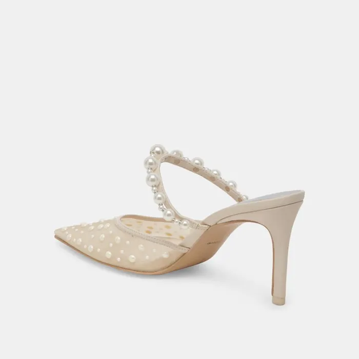Heels Women Dolce Vita Katik Pearl Heels Ivory Mesh