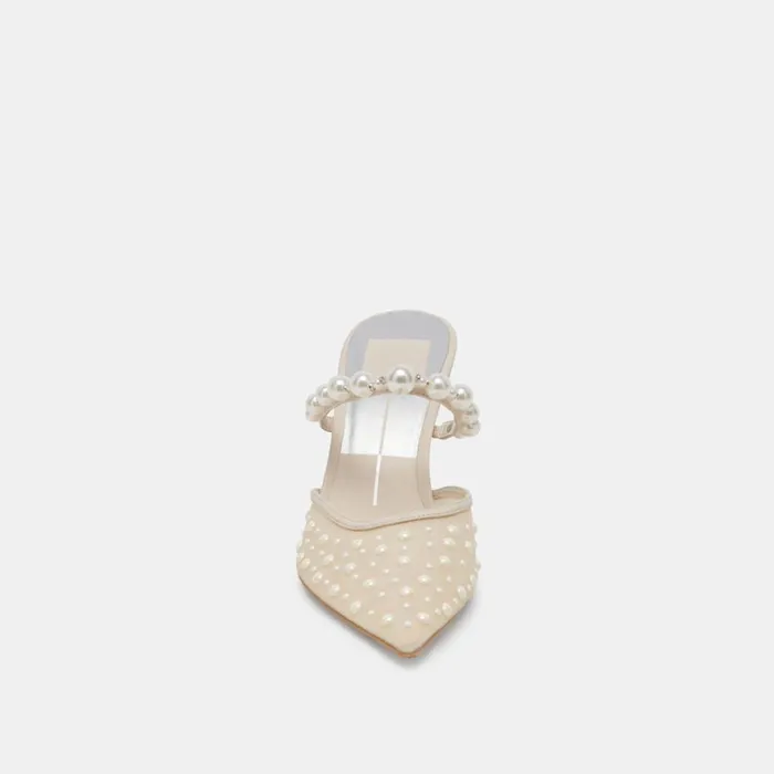 Heels Women Dolce Vita Katik Pearl Heels Ivory Mesh