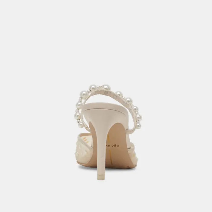 Heels Women Dolce Vita Katik Pearl Heels Ivory Mesh