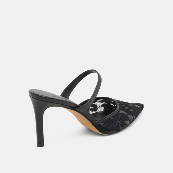 Heels Women Dolce Vita Katik Wide Heels Black Floral Lace