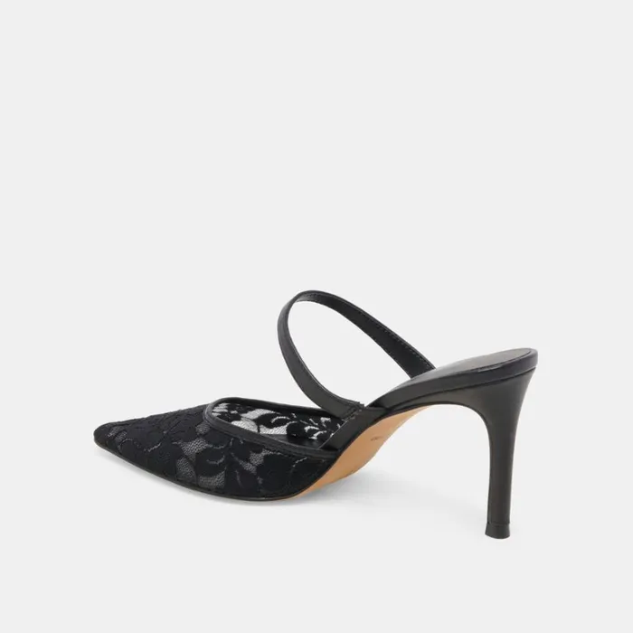 Heels Women Dolce Vita Katik Wide Heels Black Floral Lace