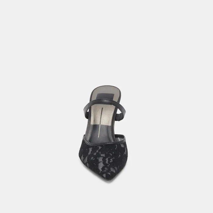 Heels Women Dolce Vita Katik Wide Heels Black Floral Lace