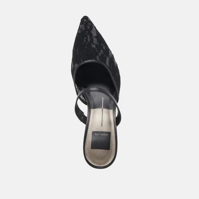 Heels Women Dolce Vita Katik Wide Heels Black Floral Lace