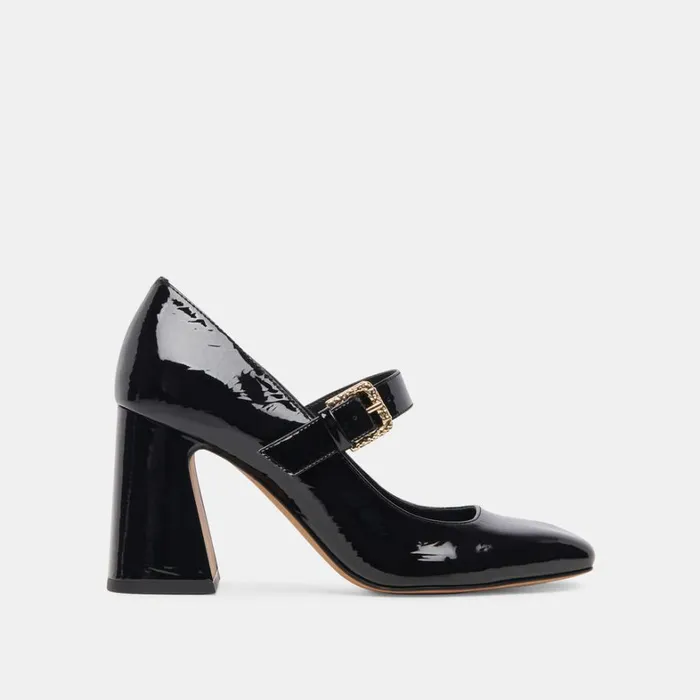 Heels Women Dolce Vita Lakota Heels Midnight Crinkle Patent