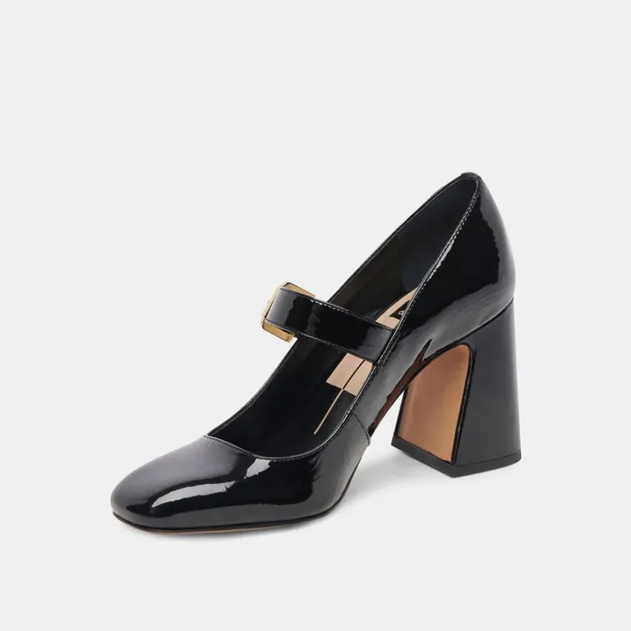 Heels Women Dolce Vita Lakota Heels Midnight Crinkle Patent